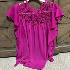 Vici crochet lace flowy top